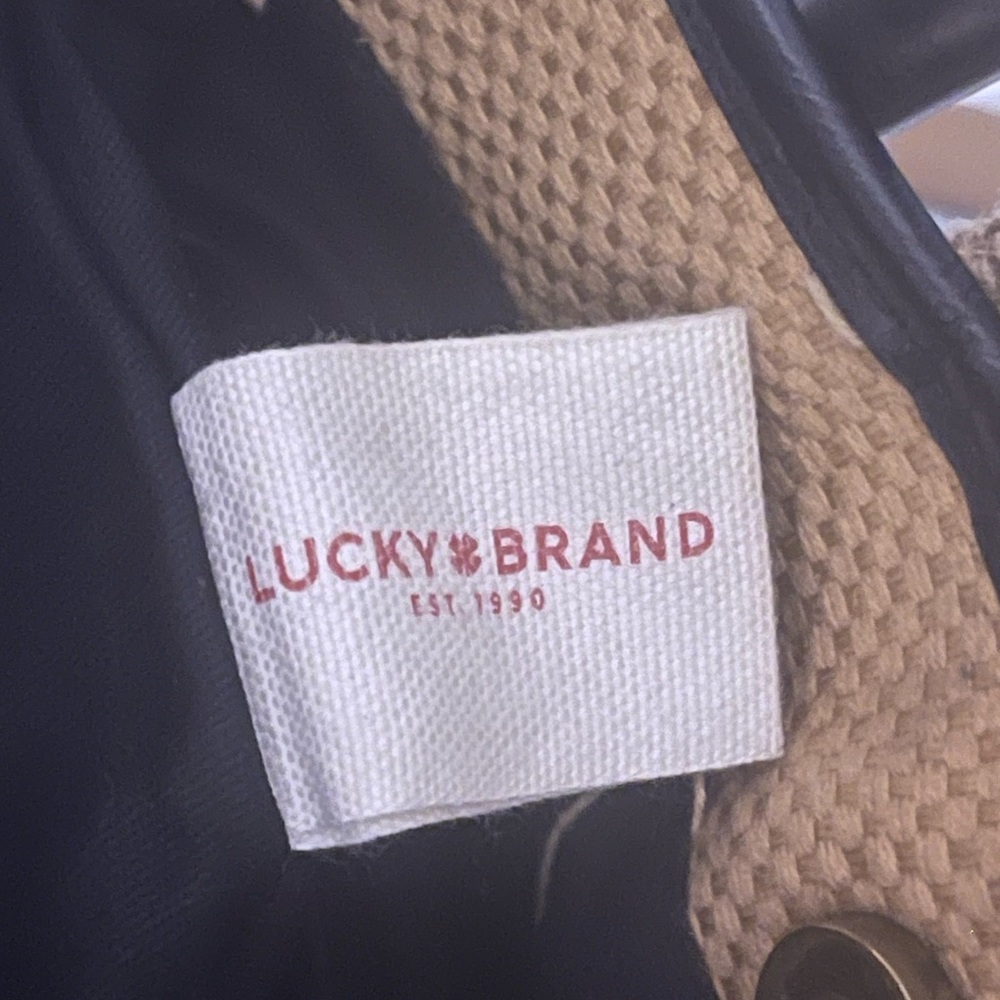 This Lucky Brand Maya Jute Hippie Crossbody Bucket Bag Purse - Picture 4 of 8